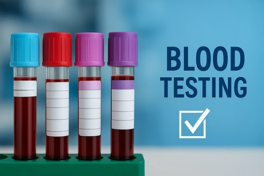 Vials of blood for laboratory testing and monitoring